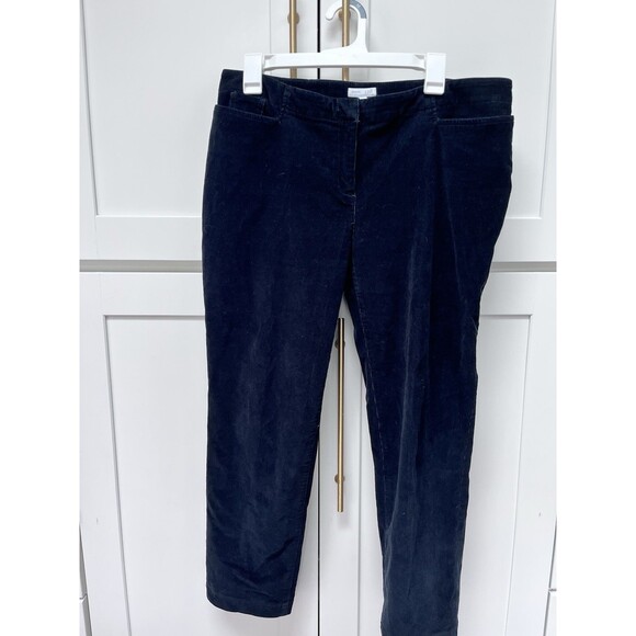 J. Jill Black Corduroy Straight Leg Pants 12P Petite Black Soft Comfort Staple - Picture 1 of 5